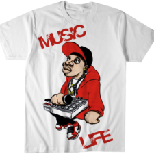 Music Life T-Shirt  Graffiti Art (White) S/M/L